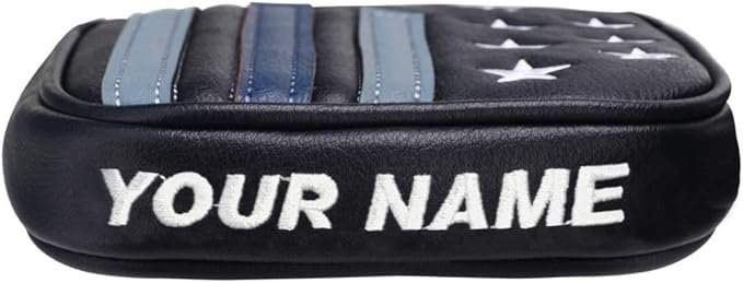 Craftsman Golf Blue Strips Stars Mallet Mid-Mallet Blade Putter Head Cover Headcover Magnetic Closure Alignment Stick Case Holder
