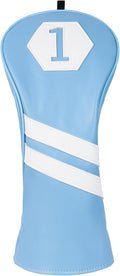 Golf Club Head Covers for Woods and Drivers, Premium Golf Headcovers Set Fit Most Clubs Simple Striped 1PC or 3PCS, Customizable