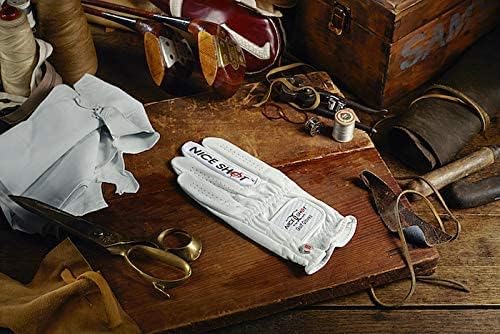 Nice Shot The Bird Men's Golf Glove in Premium White Cabretta Leather