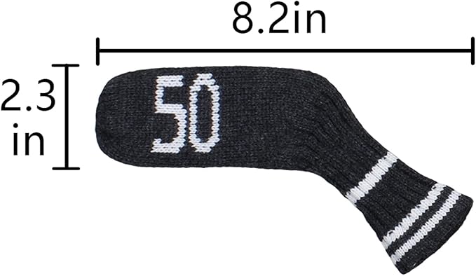 Scott Edward 1/7/10 Pcs Knitted Golf Club Head Covers for Irons Wedge Cuteness and Basically Socks Shape Washable Golf Club Head Protector on Classic Stripes Style，Double Sided Customization