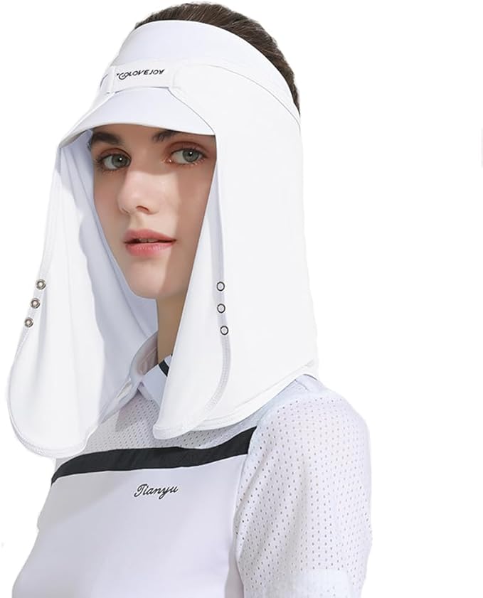 Unisex Sun Protection Golf Neck Shade Cap Drape UPF 50+ Cooling Face Covering