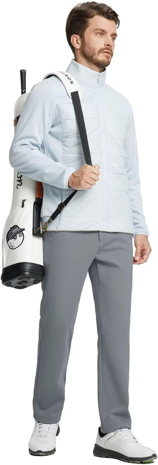 M MAELREG Golf Fleece Lined Pants Men Softshell Water-Resistant Workout Casual Outdoor Hiking Insulated Winter Pants for Men