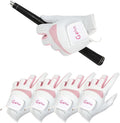 J&S Sporting G-Plus Women's Ladies Golf Gloves, Both Hand (2 Pairs)/Left Hand or Right Hand 4 Pack, Nonslip Durable for Golf Practice