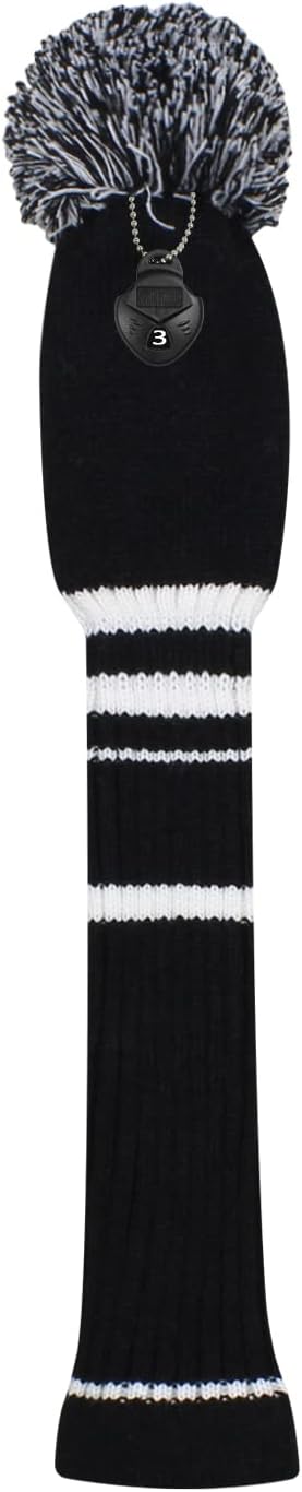 Scott Edward 1/3/4PCS Multi-Style Optional Individualized Knit Golf Club Head Covers, Driver Wood(460cc) Fairway Wood and Hybrid(UT)，for Male/Female Golfers,Custom