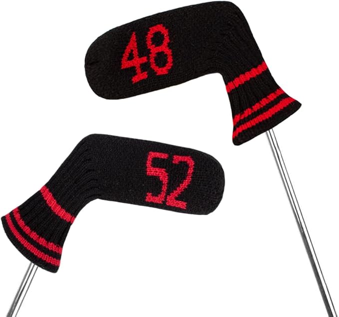 Scott Edward 10 Pcs Golf Club Head Covers for Irons Cuteness Basically Socks Shape Washable Durable Golf Club Head Protector Double Sided Knit Suitable for Most Brands