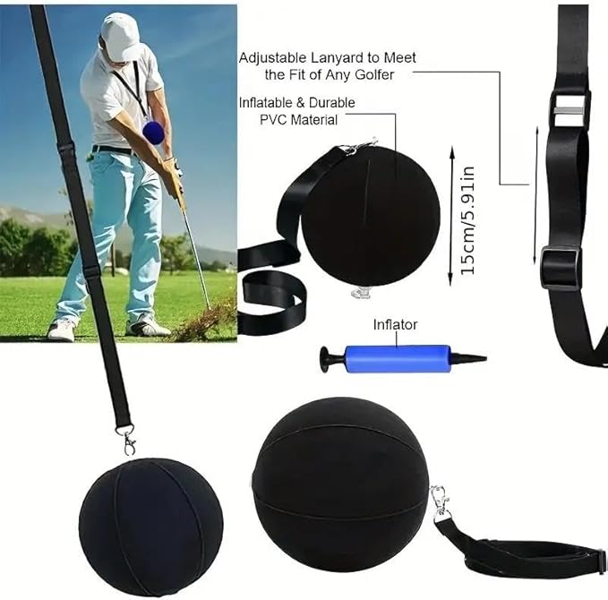 3-Piece Golf Swing Trainer Set - Arm Band, Impact Ball & Posture Aid - Boost Skills for All Levels