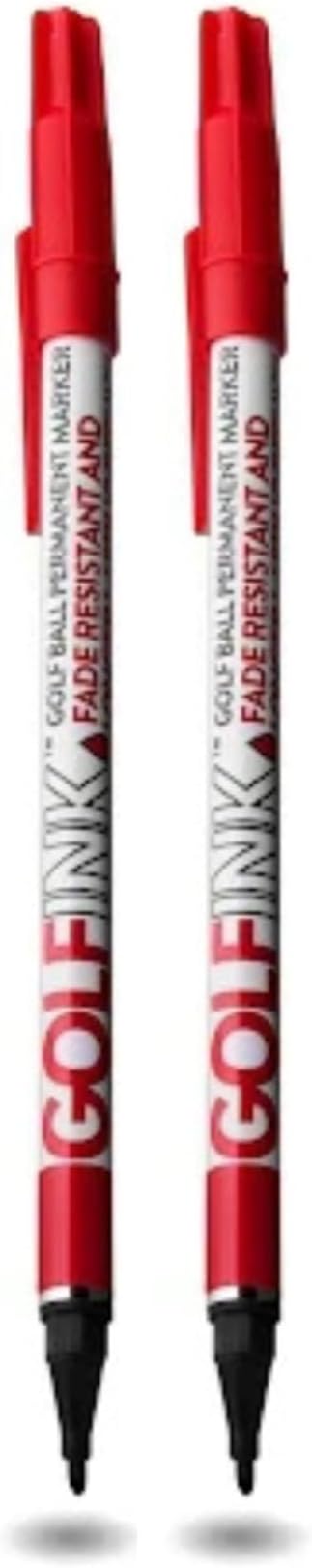 Flightpath GolfInk Marker Pens – Smudge-Free Tour Compliant Markers – Fine Tip, Leakproof Ink for Clean Golf Ball Identification or Liner Stencils – Long-Lasting, Permanent – 2 Pack (Red)
