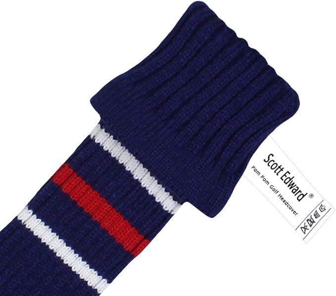 Scott Edward Golf Headcovers for Woods Set of 3 Fits Well Driver(460cc) Fairway Wood and Hybrid(UT) The Perfect Change for Golf Bag Classic Striped Style