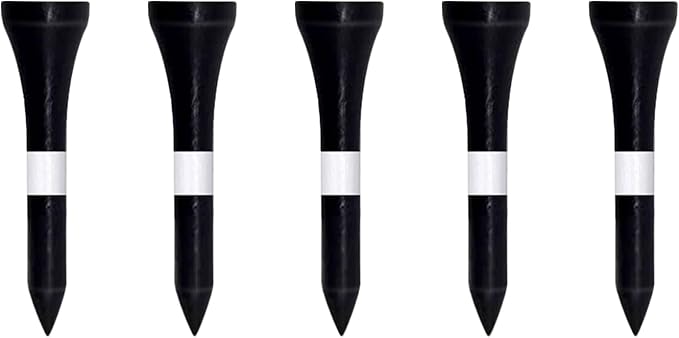 Wooden Golf Tees 3-1/4", 2-3/4", 2-1/8", 1-1/2" Available, 100 Count (Natural Color, White, Black, Blue, Red, Green, Yellow, Pink, Orange)