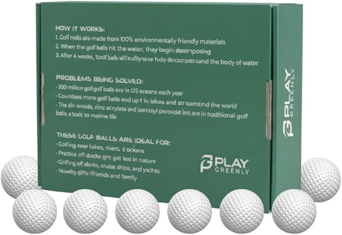 Eco-Friendly Water Soluble Golf Balls | Ideal Practice or Gift Balls for Driving Ranges, Oceans, Lakes | Biodegradable & Quickly Dissolves in Water | NOT Meant for Tournament Play
