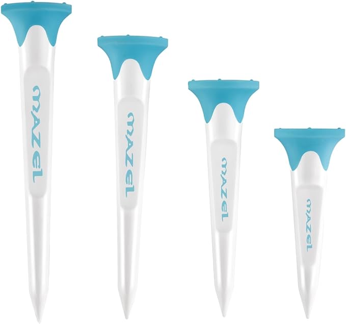 MAZEL Plastic Golf Tees 8 Pack｜Excellent Durability and Stability Plastic Tees with 5 Prongs,Reduces Friction & Side Spin