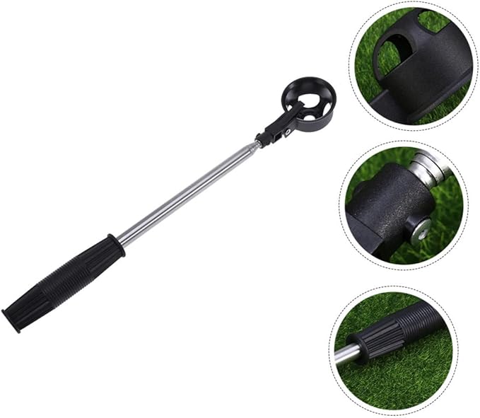 Stainless Steel Golf Ball Retriever with Retractable Telescopic Shaft and Sturdy Scoop Head Automatic Locking Pickup Tool for Ponds and Boundary Fences Easy to Use for Random Color