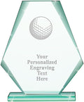 6" Jade Pyramid Crystal Award with Custom Engraving - Personalized Corporate Trophy Awards