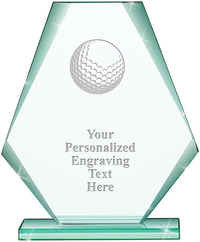 6" Jade Pyramid Crystal Award with Custom Engraving - Personalized Corporate Trophy Awards