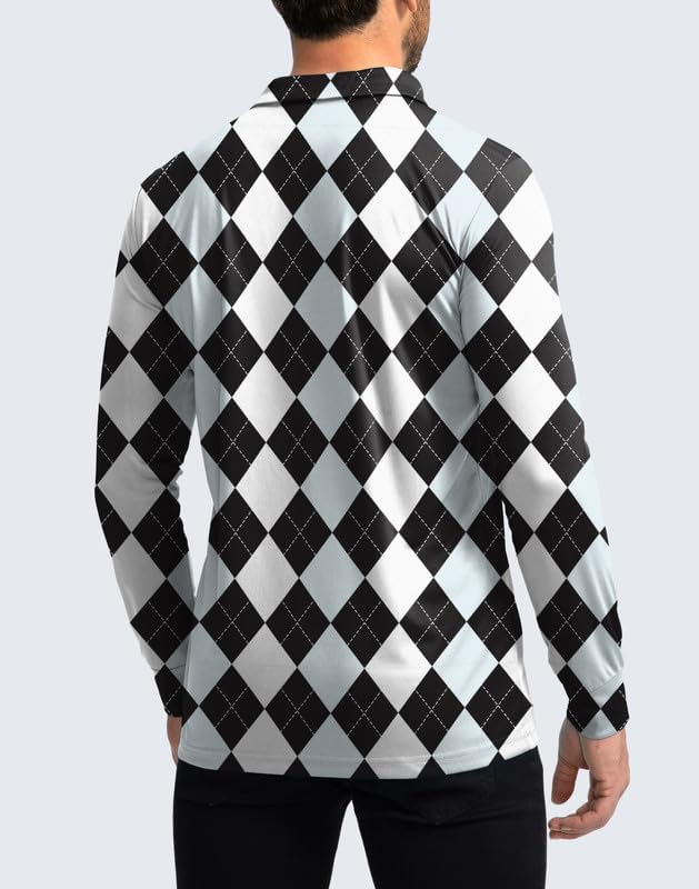 Men's Polo Shirt Long Sleeve Golf Shirts Lightweight UPF 50+ Sun Protection Cool Shirts for Men Work Fishing Outdoor