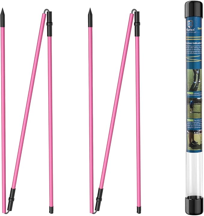 Rhino Valley Golf Alignment Sticks - 48" Collapsible Golf Practice Rods for Aiming, Putting, Full Swing Trainer, Posture Corrector with Clear Tube Case, Golf Training Equipment