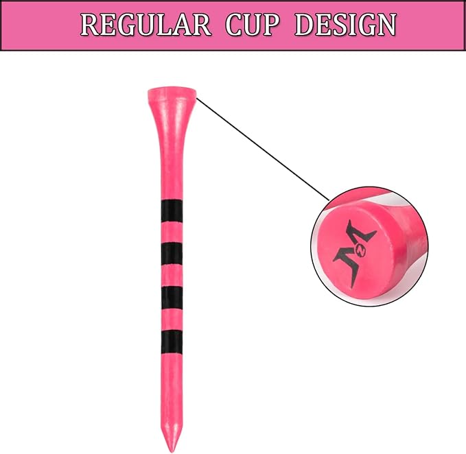 MAZEL Natural Wood/Bamboo Golf Tees 2 3/4 Inch & 3 1/4 Inch,Pack 50 or 120,Reduce Friction & Side Spin,More Stable Golf Tees