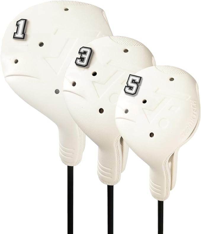 Golf Head Covers, 3 Pack EVA Plastic Golf Club Covers for Driver Fairway Woods, Driver Headcover with Pins, Fit All Right-Handed Golf Clubs, Easy On Off, Washable, Funny