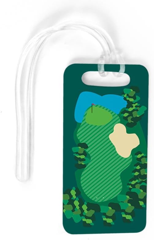 ChalkTalkSPORTS Golf Luggage & Bag Tag | Golf Course | Standard Lines on Back | Small