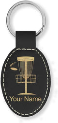 LaserGram Oval Keychain, Disc Golf, Personalized Engraving Included