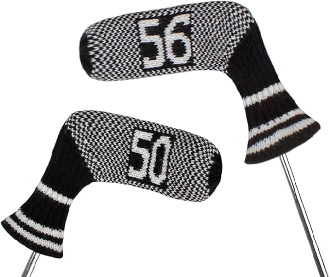 Scott Edward 10 Pcs Golf Club Head Covers for Irons Cuteness Basically Socks Shape Washable Durable Golf Club Head Protector Double Sided Knit Suitable for Most Brands