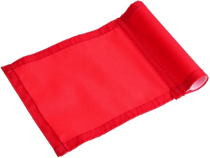 Golf Flags 3 Pieces, 9 x 6 Inch Portable Green Golf Flags with Tube Inserted, 420D Nylon Mini Practice Putting Golf Flag Waterproof for Yard Indoor Outdoor Backyard Garden - Red