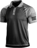 HARGLESMAN Men's 1776 Independence Day American Flag Short Sleeve Polo Golft Shirt(S-3XL)