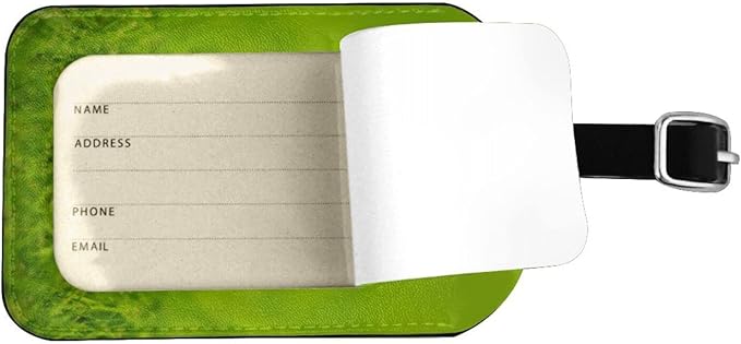 Golf Ball Luggage Tag for Suitcases,Green Grass Golf Course PU Leather Baggage Tags Bag Tags Travel Id Label for Luggage Women Men -1 Piece