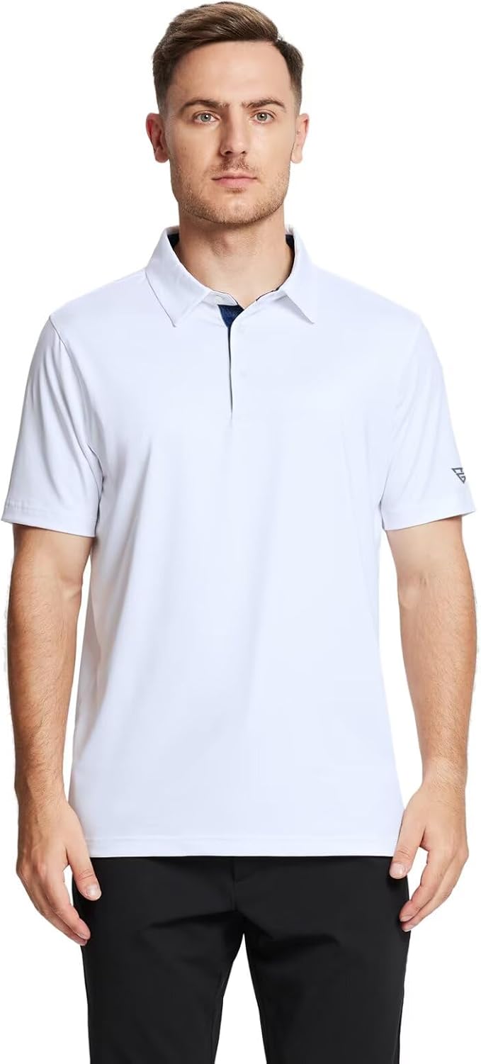 Mens Polo Shirts Short and Long Sleeve Casual Solid Stylish Dry Fit Performance Designed Collared Golf Polo Shirts for Men