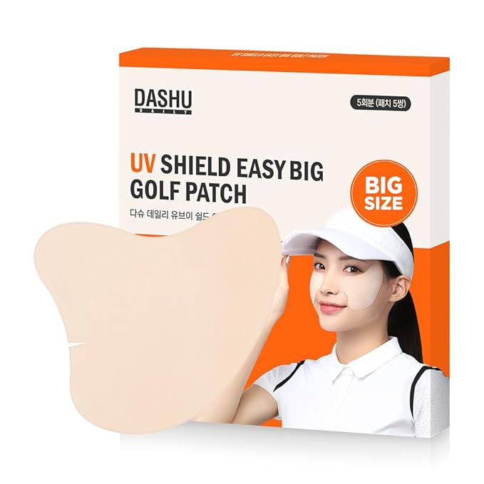 DASHU Daily Sunshield Easy Big Golf Patch 5 Pairs (1 Pack) Korean Skin Care Easy Peel Off Cooling Gel Patches | Age Defying Collagen Patches for Face