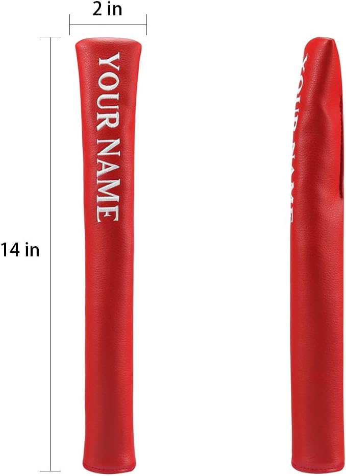 Craftsman Golf Classic Well Made Black White Red Gray Leather Alignment Stick Cover Holder 14' Hold at Least 3 Sticks