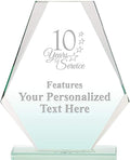 6" Jade Pyramid Crystal Award with Custom Engraving - Personalized Corporate Trophy Awards