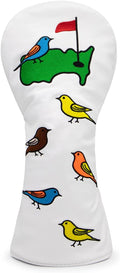 1 Pcs Montela Golf Club Covers,Colorful Birdie Tee 3 Wood Headcover Driver Headcover Fairway Wood Head Covers Hybrid Headcover Leather Golf Head Covers for Odyssey Scotty Cameron Taylormade
