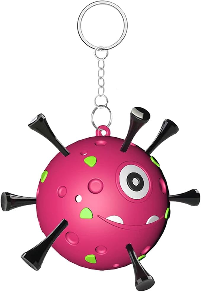 Golf Tee Holder, Portable Golf Ball Tees Holder with Novelty Keychain Accessory for Golf Club Bag, Golf Gift Accessories for Golfer Men Women, Fits 3 1/4, 2 3/4, 1 1/2 Tees