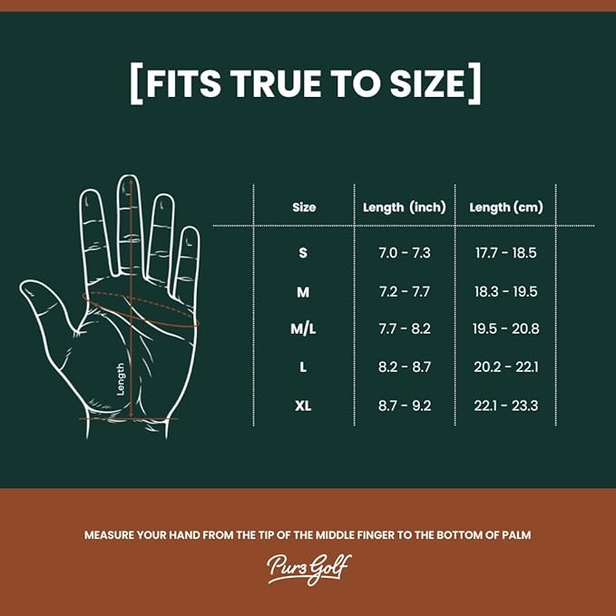 PUR3 Cabretta Leather Golf Gloves Men | 2 Pack Heritage Collection | Includes Ball Marker | Golf Glove Men Left Hand and Right Hand