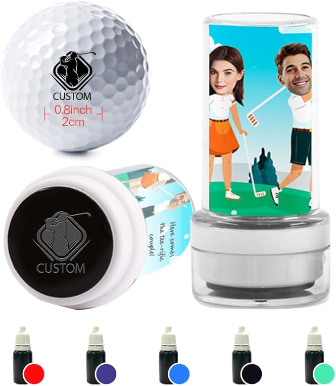 ORYG Custom Golf Ball Stamps with Personalized Name Graphics,Reusable Golf Ball Waterproof Marking Tool,Funny Golfer Gifts,Golf Accessories