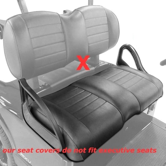 Huskey Parts Company 4PCS Brown Golf Cart Seat Covers Diamond Stitch Compatible with Yamaha Drive G29 2007-2016, Drive 2 2017+, Marine Grade Vinyl, Custom Fit, Staple On