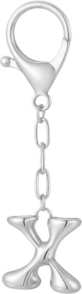 Gold Bubble Initial Keychain Charm for Women Chunky Bag Purse Charms A-Z Letter Key Chains for Handbag Accessories
