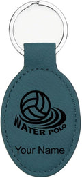 LaserGram Oval Keychain, Water Polo, Personalized Engraving Included