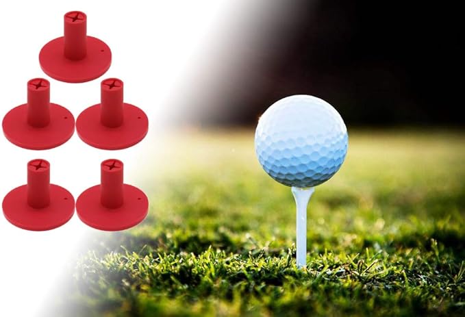 Golf Rubber Tee Holder Set for Golf Driving Range Tee Practice Tool Pack of 5