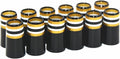 12pcs Premium Gold/White/Black Stripes Golf Iron Ferrules .370 Universal Ferrules Caps for Carbon Fiber Golf Iron Shaft