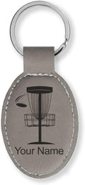 LaserGram Oval Keychain, Disc Golf, Personalized Engraving Included