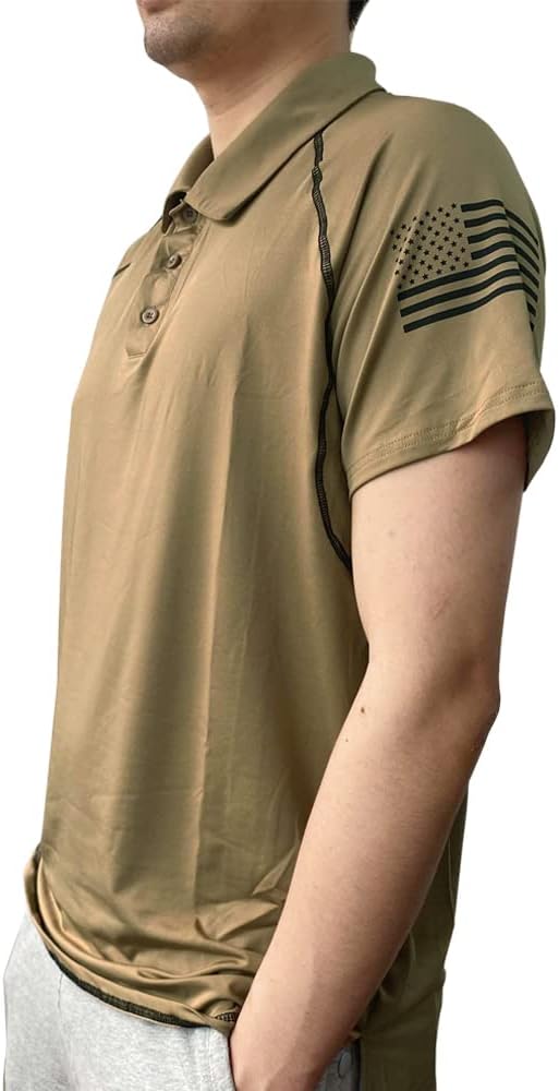 HARGLESMAN Men's 1776 Independence Day American Flag Short Sleeve Polo Golft Shirt(S-3XL)