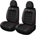 Leather Car Seat Covers for Volkswagen Golf SportWagen 2015-2019,Waterproof Soft Seat Covers,Interior Accessories Seat Covers Protector Airbag Compatible(2pcs Black&Red Standard)