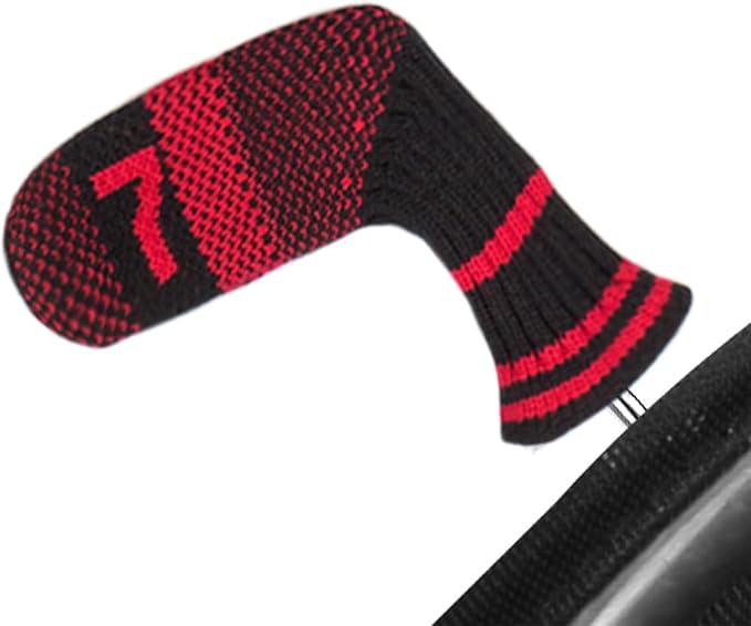 Scott Edward 10 Pcs Golf Club Head Covers for Irons Cuteness Basically Socks Shape Washable Durable Golf Club Head Protector Double Sided Knit Suitable for Most Brands