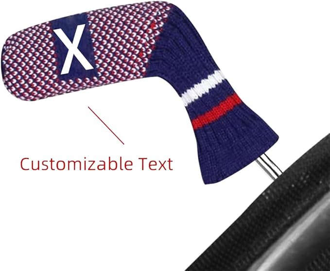 Scott Edward 1/7/10 Pcs Knitted Golf Club Head Covers for Irons Wedge Cuteness and Basically Socks Shape Washable Golf Club Head Protector on Pattern Style Double Sided Customized