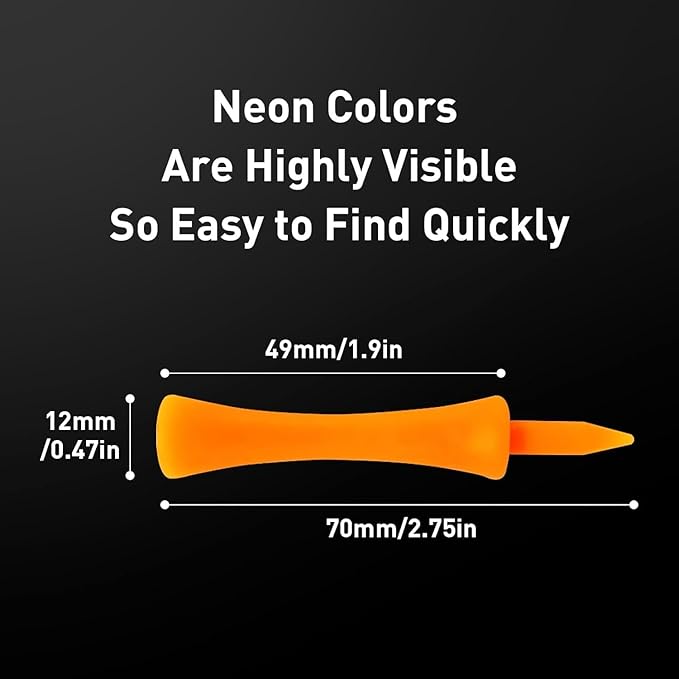FINGER TEN Plastic Golf Castle Tees Step Down Unbreakable Mixed or Same Height Value 100 Count, 2 3/4, 2 1/4, 2, 1 3/4, 1 1/2 Inch Length Colorful for Practice