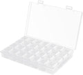 Gospire Small 28 Grids Diamond Box Clear Plastic Jewelry Craft Storage Container Diamond Painting Embroidery DIY Art Craft Accessory Organizer Case (Clear)
