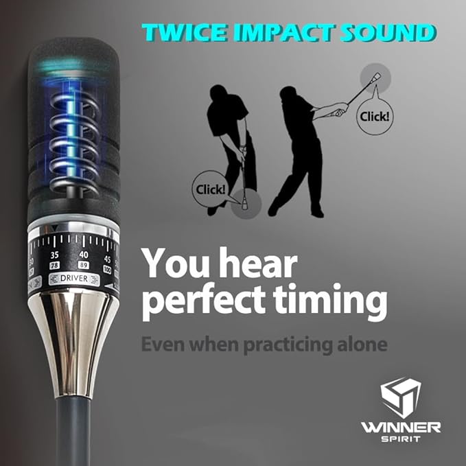 WINNER SPIRIT Miracle 201v3 Patented Golf Swing Trainer – Increase Club Head Speed, Distance, Rhythm & Swing Accuracy – Adjustable Speed & Back Swing Controller for Tempo Practice