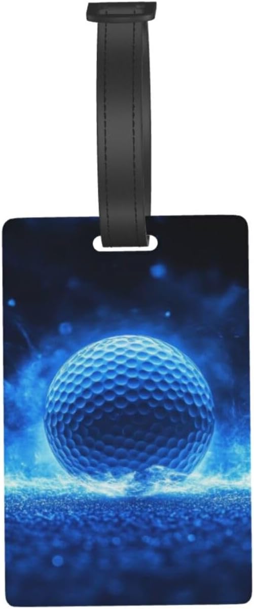Blue Lightning Golf Luggage Tag Suitcase Identify Labels Personalized Travel Bag Tag 2.5X4.1Inch
